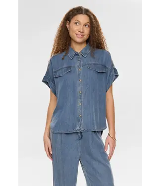 Nümph Numph Nuelida Sleeveless Shirt 3160 Snow Washed Denim