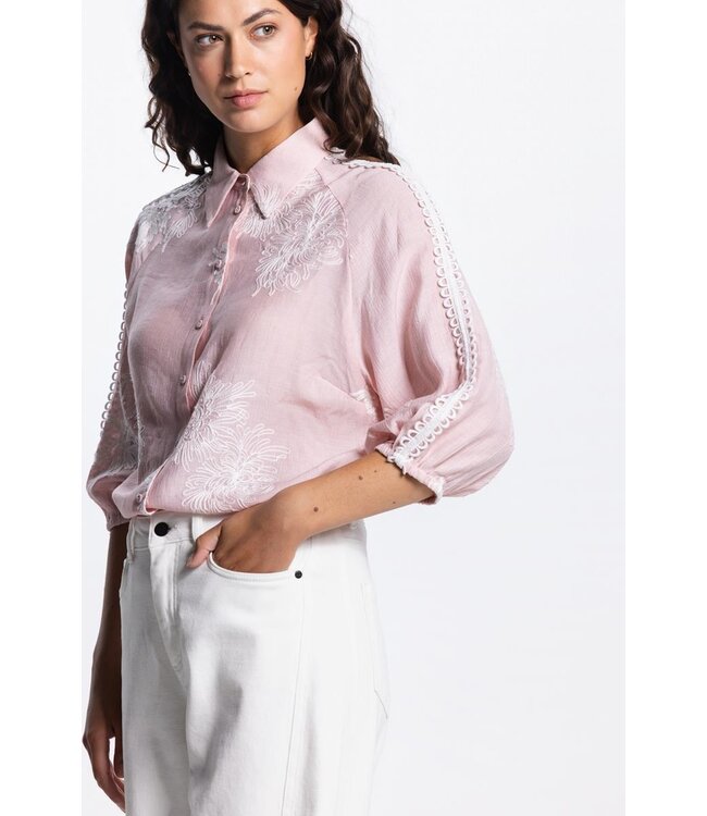 JANSEN AMSTERDAM Jansen Raella blouse AE 701 3/4 sleeve Embroidery