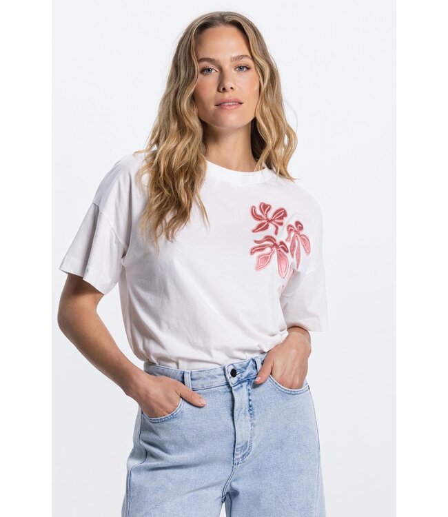 JANSEN AMSTERDAM Jansen Riley shirt CO 184 short sleeve Flower Blush