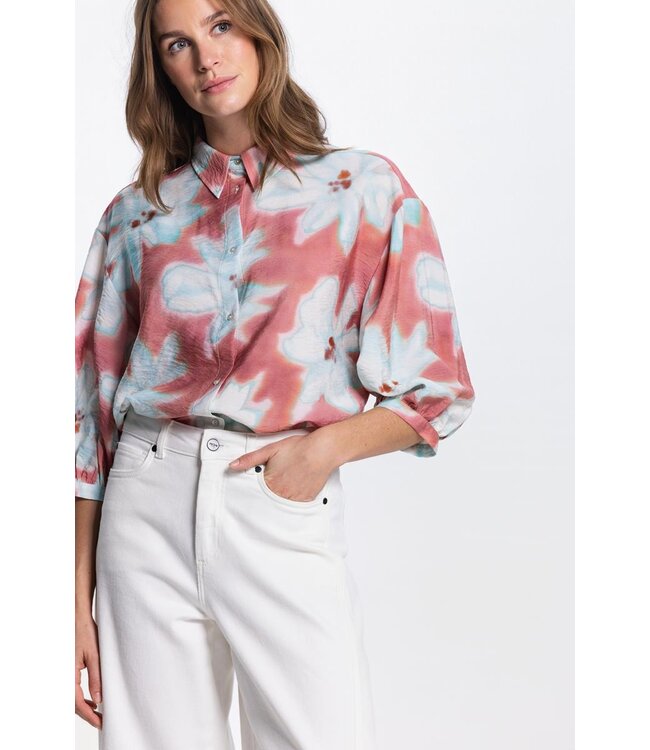 JANSEN AMSTERDAM Jansen Pip blouse WF 761 3/4 puffed sleeve Blush