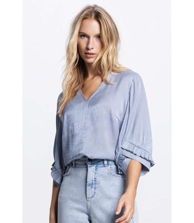 JANSEN AMSTERDAM Jansen Amsterdam Nisa SC754 V-Neck 00074 Light Blue