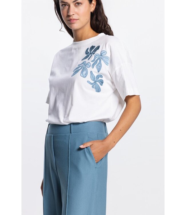 JANSEN AMSTERDAM Jansen Amsterdam Riley Shirt CO184 Flower Aquamarijn