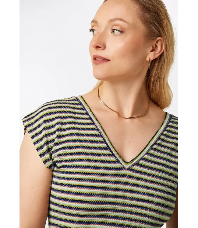 KING LOUIE king Louie double V top beebop stripe black 09785
