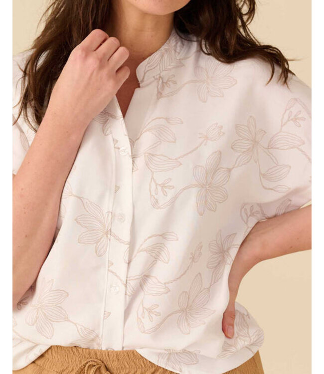 FOS Amsterdam FOS 7725 blouse katie bloem slinger puf off-white