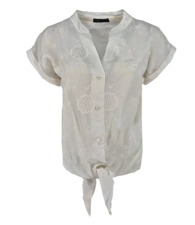 FOS Amsterdam FOS 7804 blouse fia strik broderie off-white