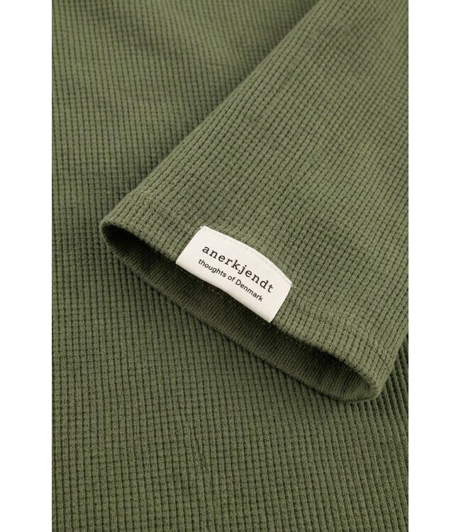 ANERKJENDT Anerkjendt 901754 Akkikki S/S Waffle Tee Loden Green