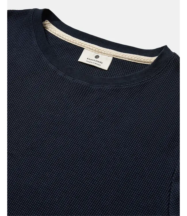 ANERKJENDT Anerkjendt 901754 Akkikki S/S Waffle Tee Sky Captain