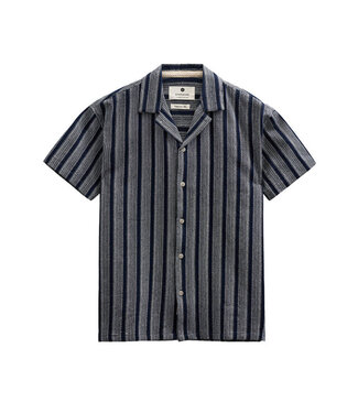 ANERKJENDT Anerkjendt 902264 Akleander Stripe SS Shirt Sky Captain