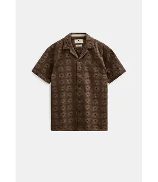 ANERKJENDT Anerkjendt 902328 Akleander Lace EMB SS Shirt Teak