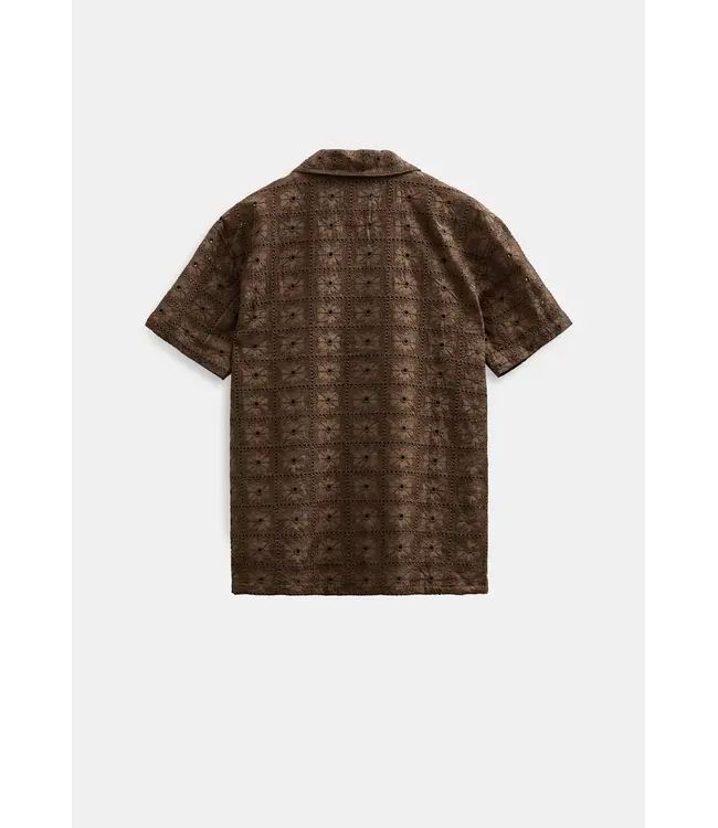 ANERKJENDT Anerkjendt 902328 Akleander Lace EMB SS Shirt Teak