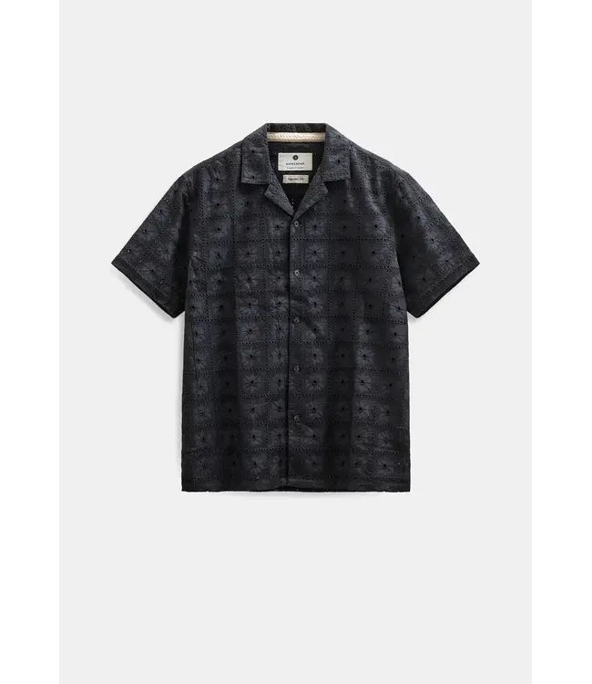 ANERKJENDT Anerkjendt 902328 Akleander Lace EMB SS Shirt Caviar