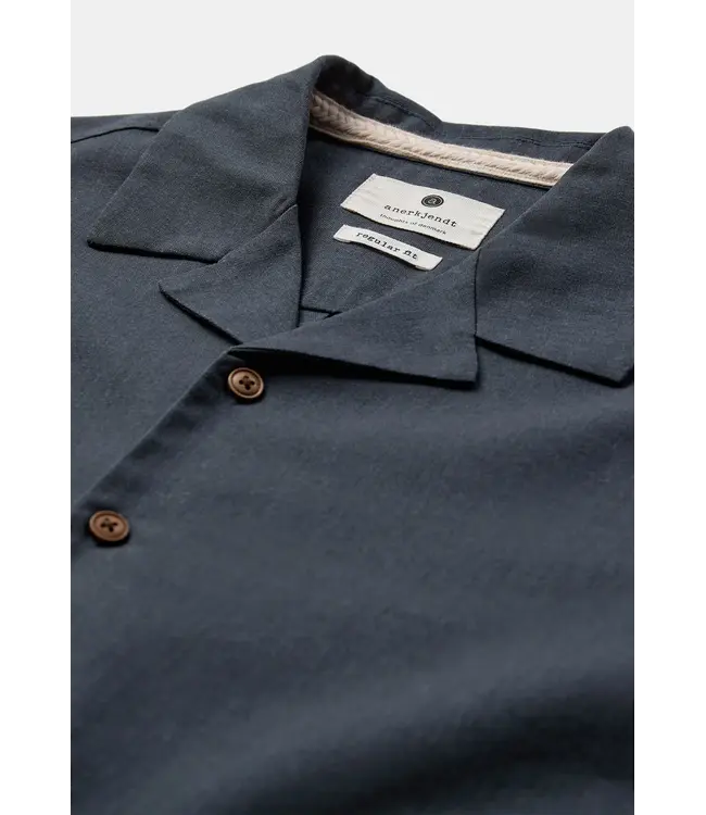 ANERKJENDT Anerkjendt 902422 Akleo S/S Shirt Blue Indigo