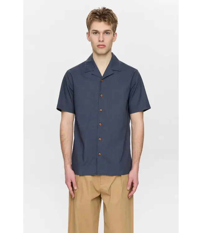 ANERKJENDT Anerkjendt 902422 Akleo S/S Shirt Blue Indigo
