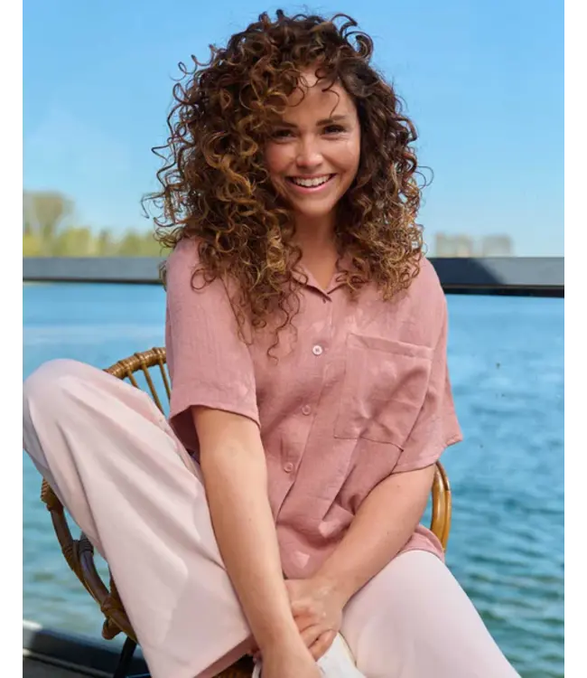 FOS Amsterdam FOS 7752 Blouse Merel Uni Oud-Roze
