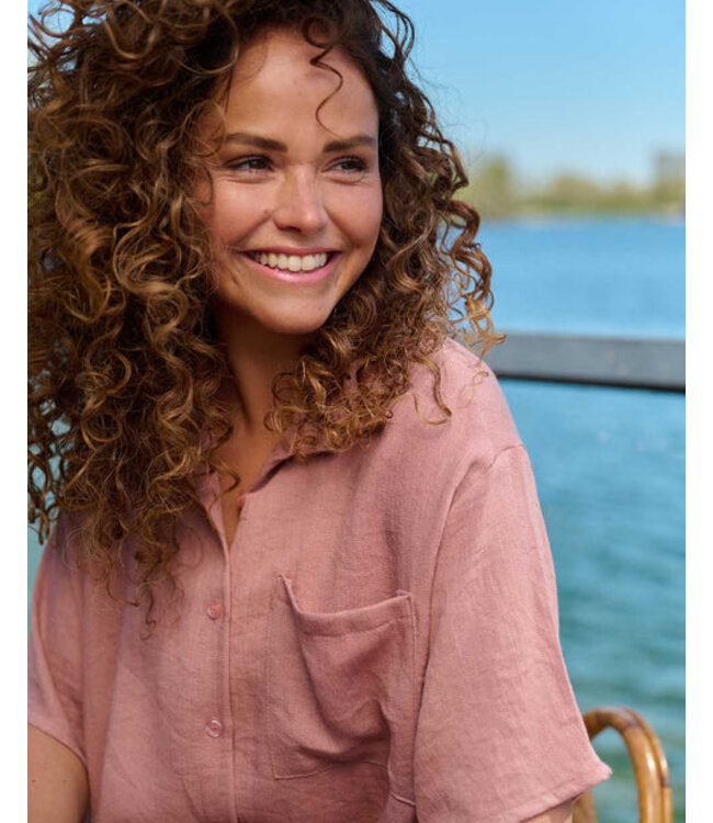 FOS Amsterdam FOS 7752 Blouse Merel Uni Oud-Roze