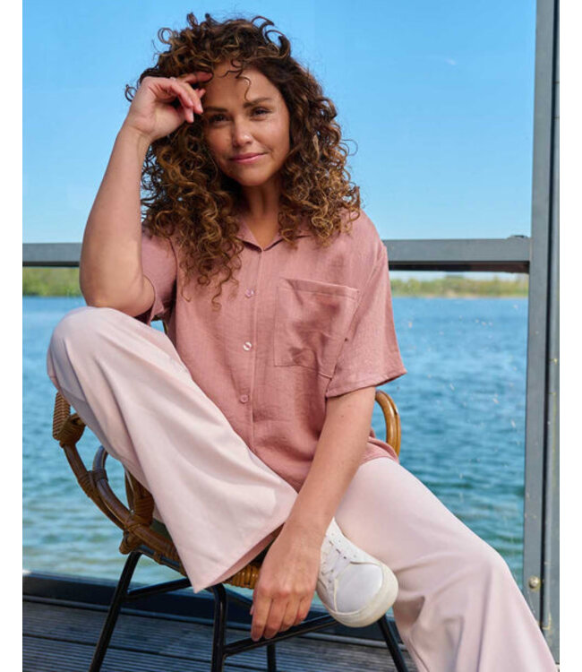 FOS Amsterdam FOS 7752 Blouse Merel Uni Oud-Roze