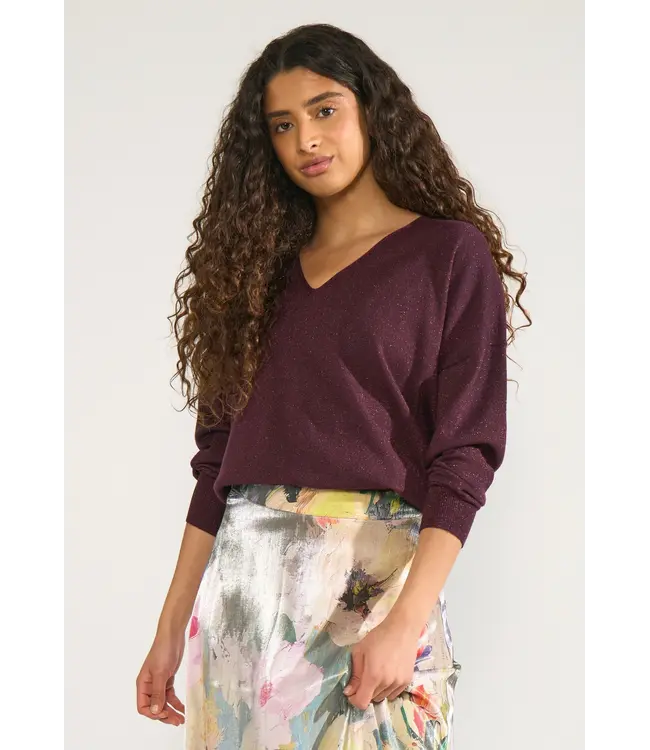 Nümph Nümph 707060 Nudayletta Lurex V-Neck Pullover Fig