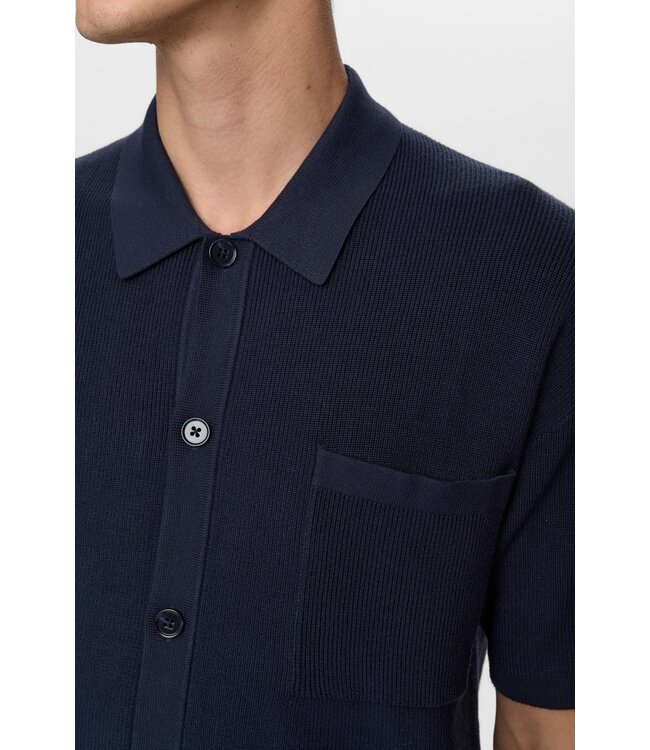 ANERKJENDT Anerkjendt akvilhelm needle rib ss knit Sky captain 902192