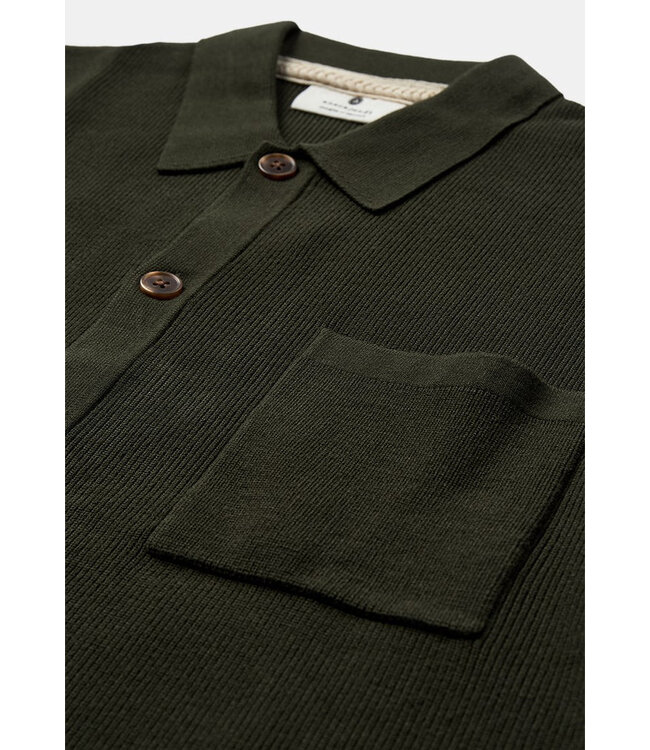 ANERKJENDT Anerkjendt  Akvilhelm needle rib ss knit forest night 902192
