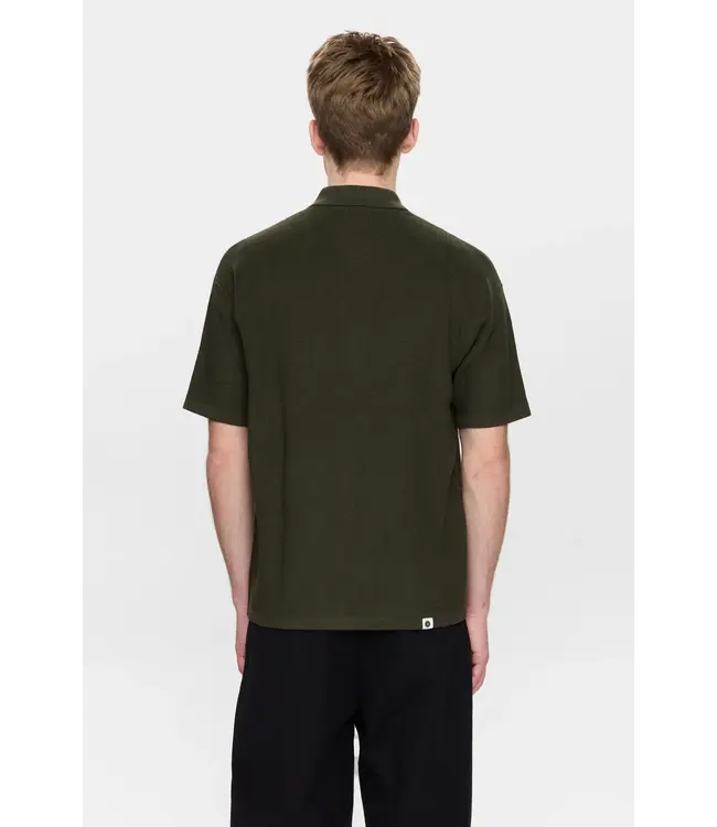 ANERKJENDT Anerkjendt  Akvilhelm needle rib ss knit forest night 902192