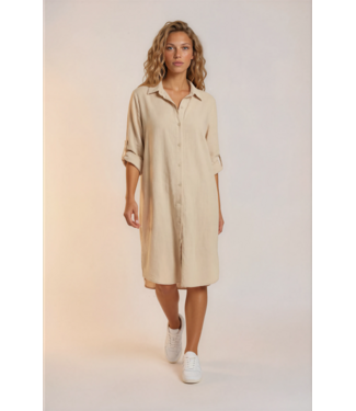 FOS Amsterdam Fos 7771 Jurk Lina Uni Beige