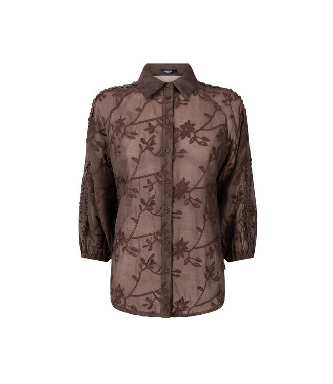 JANSEN AMSTERDAM Jansen Amsterdam Bisa TE701 Blouse Embr. Dark Brown