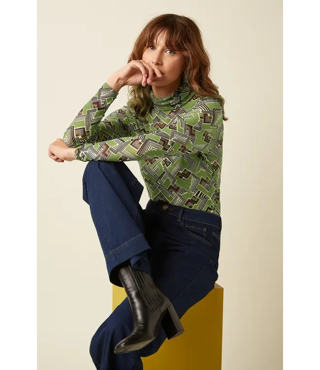 KING LOUIE King Louie 11018 Rollneck Leia Posey Green