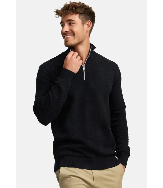 KRONSTADT Kronstadt KS2790 KSCarlo Half Zip Knit 999 Black