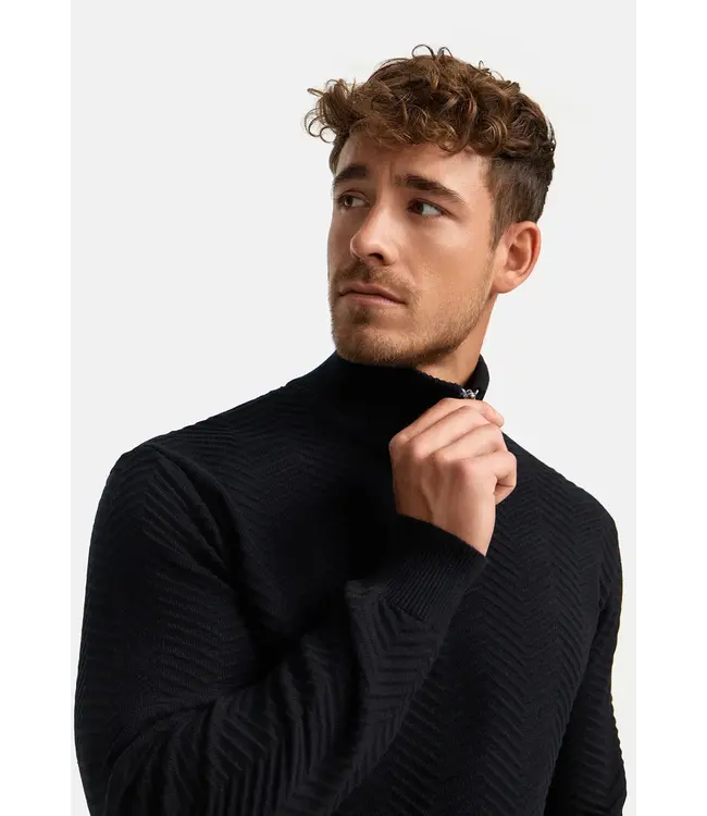 KRONSTADT Kronstadt KS2790 KSCarlo Half Zip Knit 999 Black