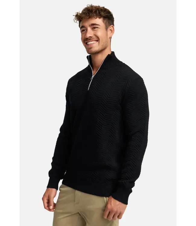 KRONSTADT Kronstadt KS2790 KSCarlo Half Zip Knit 999 Black