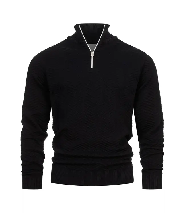 KRONSTADT Kronstadt KS2790 KSCarlo Half Zip Knit 999 Black