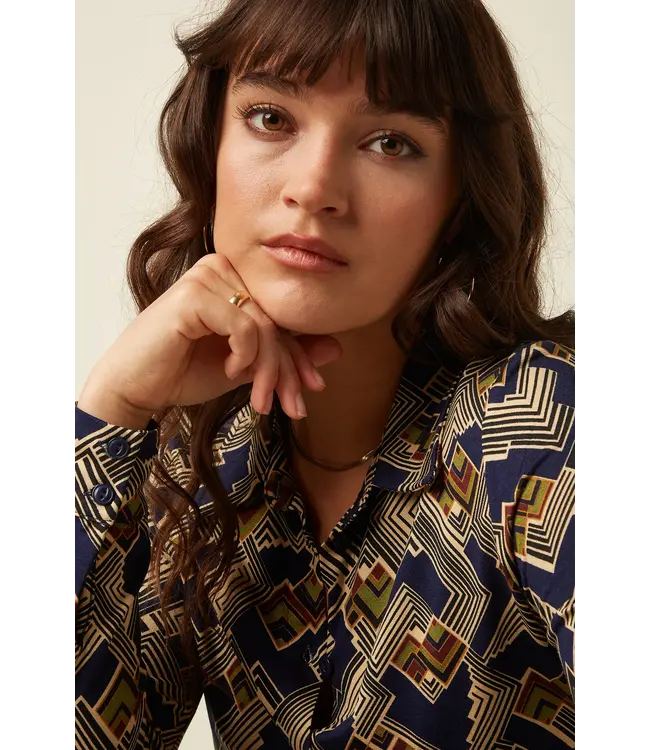 KING LOUIE King Louie Blouse Leia 10928 Evening Blue