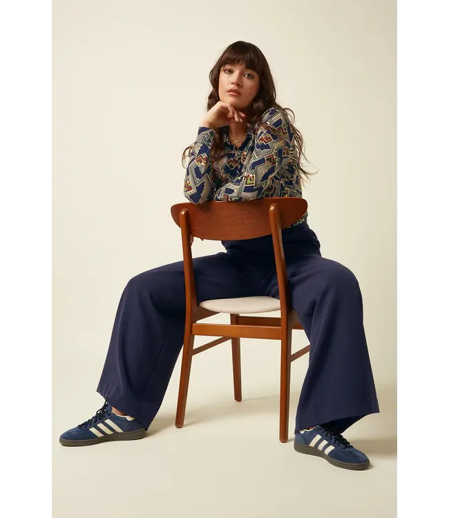 KING LOUIE King Louie Blouse Leia 10928 Evening Blue