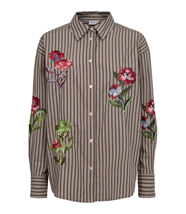 Nümph Nümph Nukacey 707171 Embr Shirt Deep Taupe