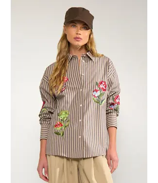 Nümph Nümph Nukacey 707171 Embr Shirt Deep Taupe