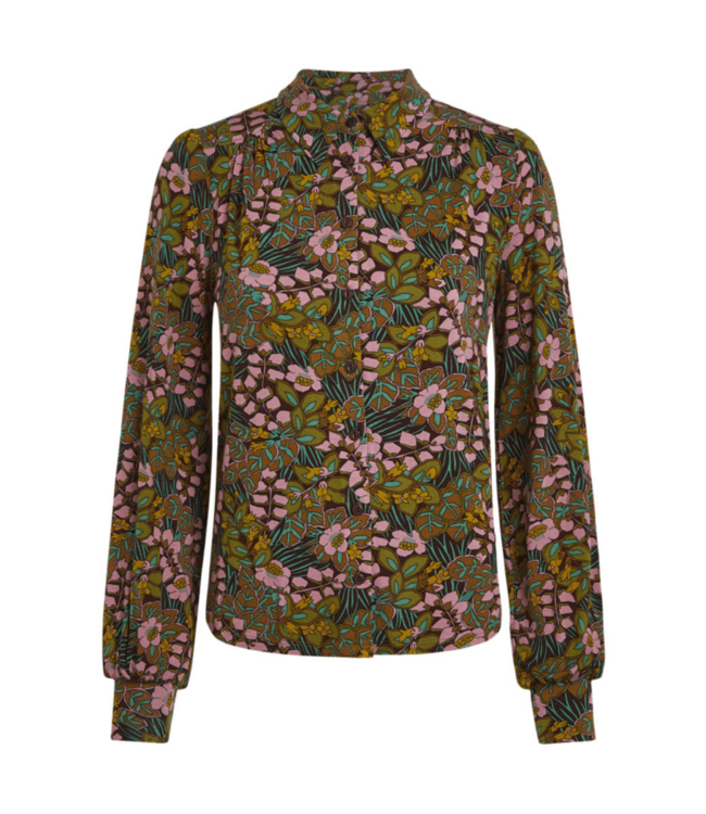 KING LOUIE King Louie carina blouse Sierra bitter chocolate 10957