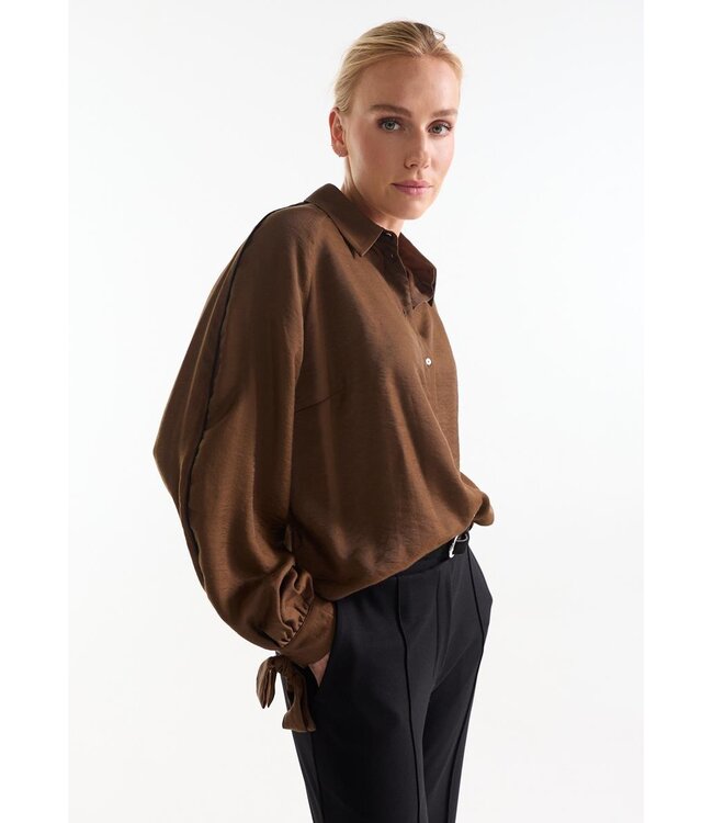 JANSEN AMSTERDAM Jansen Amsterdam Indie blouse W26-000180 Camel