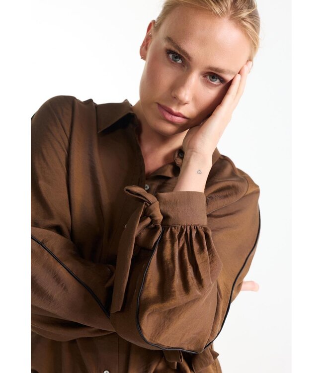 JANSEN AMSTERDAM Jansen Amsterdam Indie blouse W26-000180 Camel