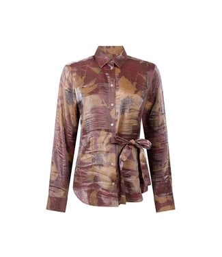 JANSEN AMSTERDAM Jansen Amsterdam lotte blouse stone red/camel