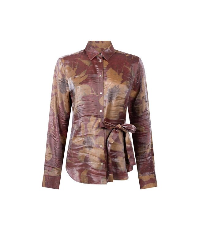 JANSEN AMSTERDAM Jansen Amsterdam lotte blouse stone red/camel