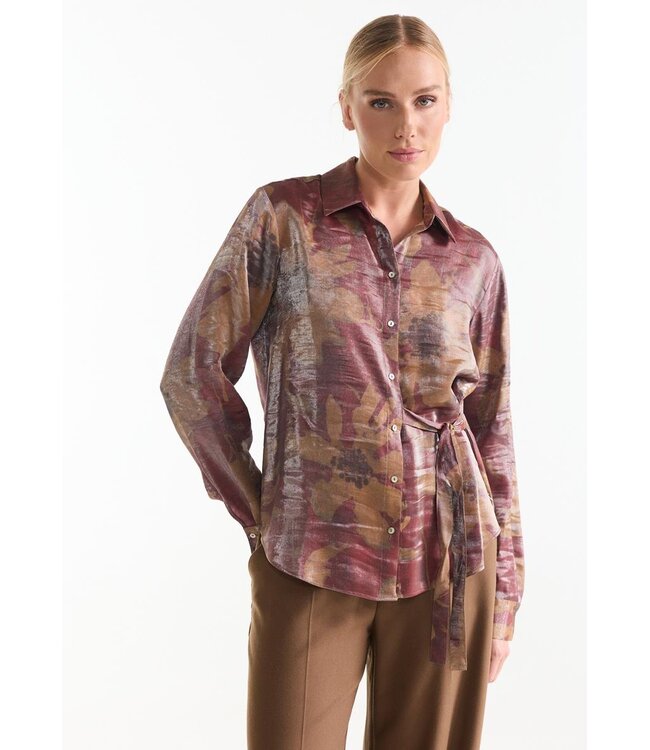JANSEN AMSTERDAM Jansen Amsterdam lotte blouse stone red/camel