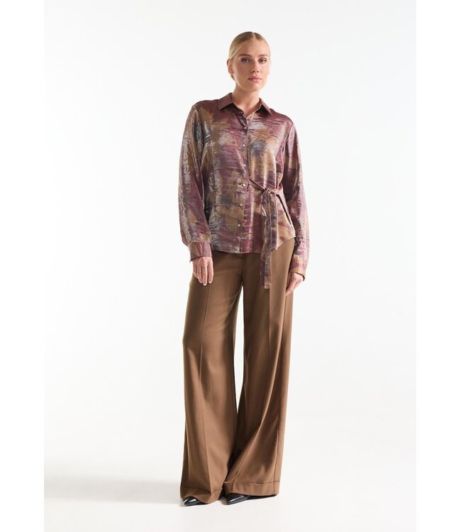 JANSEN AMSTERDAM Jansen Amsterdam lotte blouse stone red/camel