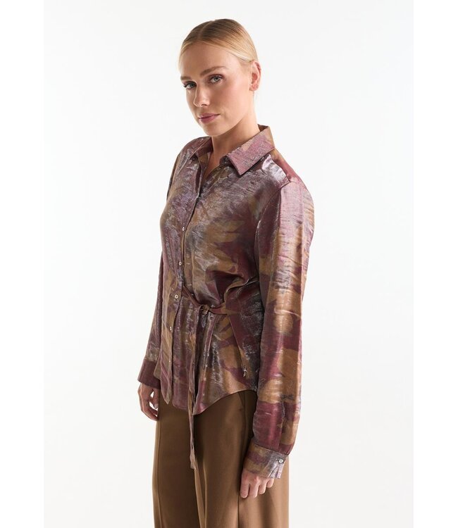 JANSEN AMSTERDAM Jansen Amsterdam lotte blouse stone red/camel