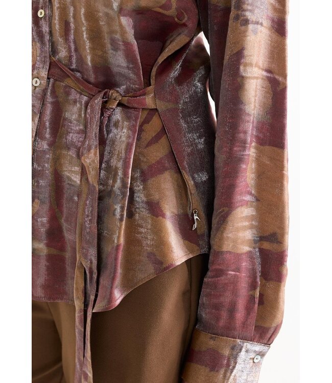 JANSEN AMSTERDAM Jansen Amsterdam lotte blouse stone red/camel