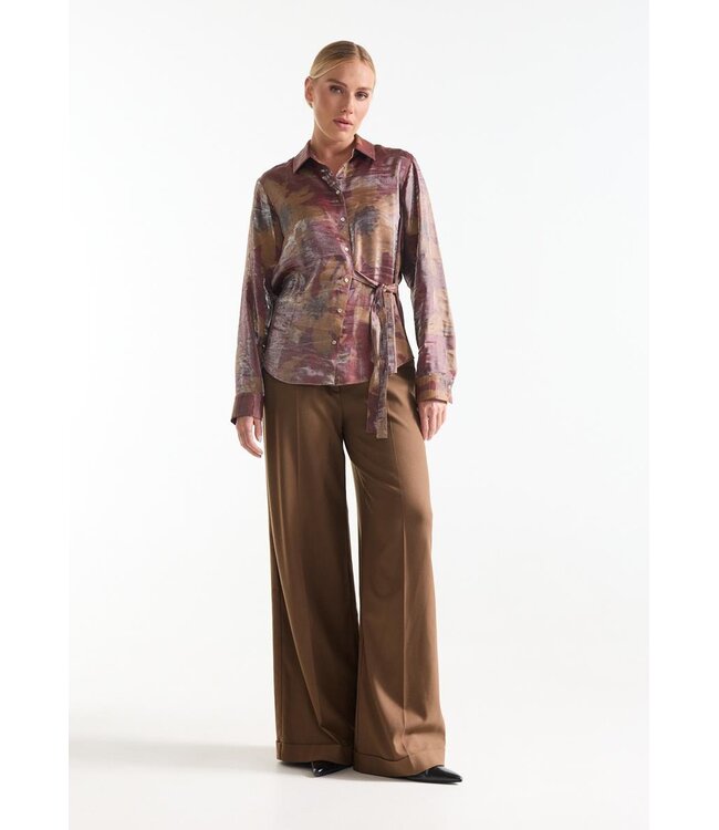 JANSEN AMSTERDAM Jansen Amsterdam lotte blouse stone red/camel
