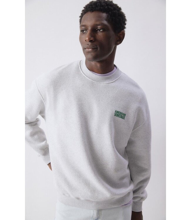 American Vintage American Vintage Sweat Shirt Baptown MBAP03B Heater Grey