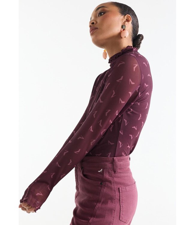 JANSEN AMSTERDAM Jansen Amsterdam Jola TopTurtle Neck MHP148 Wine Rose