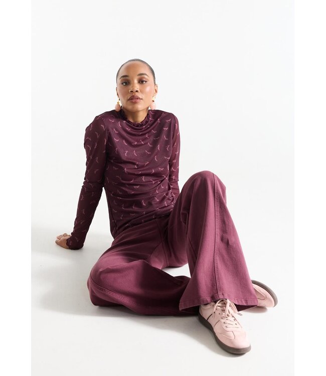 JANSEN AMSTERDAM Jansen Amsterdam Jola TopTurtle Neck MHP148 Wine Rose