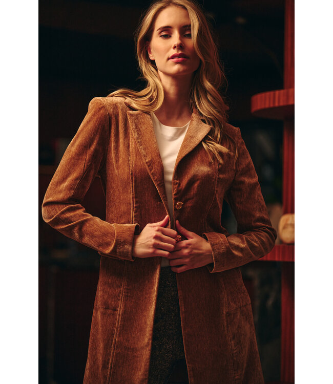 HELENA HART Helena Hart 7833 Blazer Tuxy Chenille Camel