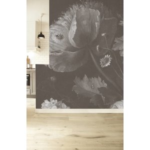 KEK Amsterdam Photo Wallpaper 'Big black & white flowers I'